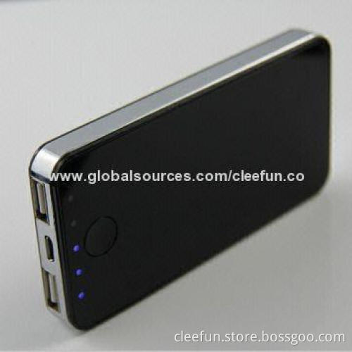 Dual USB Output Portable Power Bank for iPhone/Samsung/HTC with 4000mA Capacity